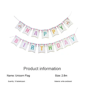 Ensemble de vaisselle d'anniversaire licorne DAMAI, décorations en feuille d'or, fournitures de fête licorne, assiettes, serviettes, gobelets, bannière pour fête d'anniversaire de fille - Product Image 6