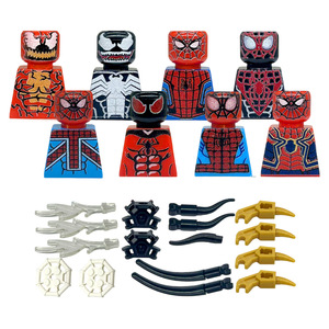 Figuras de Acción de <span class=keywords><strong>Spiderman</strong></span> Personalizadas de Fábrica ODM OEM a Bajo Precio, Figuras de Bloques de Construcción de Alta Calidad, 8 Piezas, Juguete de Superhéroe para Niños DIY - Product Image 1
