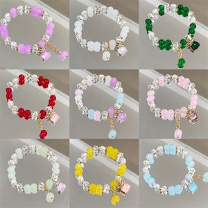 Fashion Candy Color Stone Bowknot Crystal Pendant <b>Bracelet</b> Jewelry Cute <b>Beaded</b> <b>Bracelets</b> for Women Girls - Product Image 2