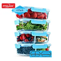 8 Pack Glass Meal Prep Container 3 Compartment 36Oz Glass Food Storage  Bento Box