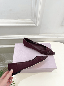 Chaussures Jimmy de haute qualité pour femmes à talons bas, respirantes, en maille, avec dégradé de diamants, entièrement enveloppantes, à bout peu profond - Product Image 4