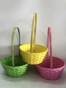 Cheap Price High Quality Colorful Bamboo Gift Basket For Easter Christmas Gift Baskets Made In China Decorative Basket For Gifts