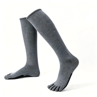 Chaussettes de compression pour la course et le cyclisme, unisexe, gris, en coton et élasthanne, mi-mollet, avec soutien de la cheville