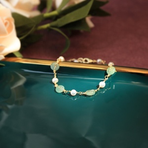 Nuovo braccialetto di smeraldo naturale moda <span class=keywords><strong>verde</strong></span> <span class=keywords><strong>giada</strong></span> pietra preziosa gioielli ringraziamento braccialetto regalo fatto a mano per le donne - Product Image 4