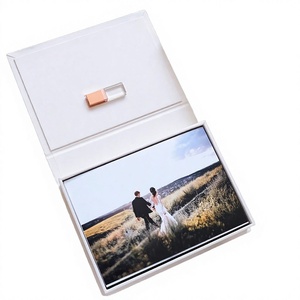 Boîte cadeau photo pour photographe, boîte d'emballage en papier blanc pour clé USB, pour la présentation d'album photo de mariage - Product Image 2