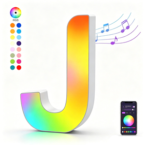 ไฟ LED RGB ซิงค์เพลง ตัวอักษรเรืองแสง <span class=keywords><strong>ป</strong></span>้ายโฆษณา งานวันเกิด <span class=keywords><strong>ค</strong></span>ริสต์มาส ติดผนัง กันน้ำ IP65 <span class=keywords><strong>ค</strong></span>วบ<span class=keywords><strong>ค</strong></span>ุมผ่านแอพ/บลูทูธ - Product Image 1