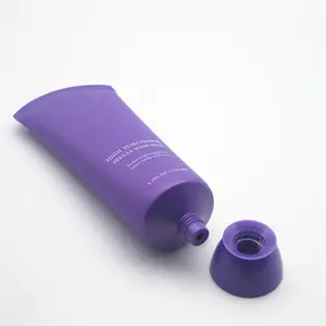 Soft Squeeze Purple Plastic Face Wash Packaging Tube Customizable Capacity