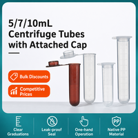 Tubes de Centrifugation Stériles Coniques à Fond Rond en PP Naturel Anti-Fuite de Qualité Médicale pour Laboratoire, Haute Vitesse, 5ml, 10ml, 15ml, 50ml, Vente en Gros