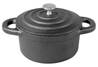 Mini cocotte en fonte avec couvercle, petite marmite en fonte pré-culottée, double poignées, compatible four, pour cuisson, soupes et ragoûts