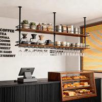 Étagère de rangement suspendue pour comptoir de bar, style industriel, en fer, porte-vin, porte-gobelets, mobilier de maison