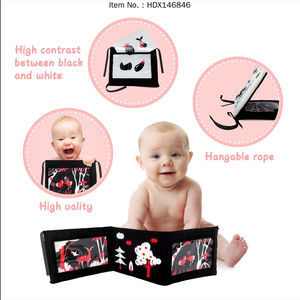 Jouet sensoriel noir et blanc, livre pour bébé à contraste élevé, livre pliable de style accordéon en tissu doux pour la croissance cérébrale des nouveau-nés - Product Image 2