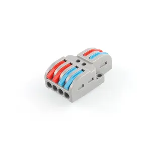 Conector de Cable de cableado rápido SPL, conectores de Terminal a tope, compatible con la certificación CE, 2 en 4, conectores de Cable de tuerca de palanca