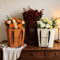 Sacs en papier d'art personnalisés de grande taille, sacs cadeaux de mariage imprimés colorés et sacs d'emballage pour bouquets avec poignées en ruban