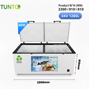 Nouveau congélateur <span class=keywords><strong>solaire</strong></span> commercial Tunto Green Power 24V DC 698L/1280L avec panneau <span class=keywords><strong>solaire</strong></span> et batterie en acier inoxydable pour le stockage du poisson - Product Image 2