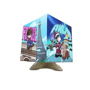 Cubes personnalisés, peinture à l'aquarelle, impression UV, publicité, puzzle magique carré classique 3x3x3 7*7*7cm, plastique ABS magnétique, couleur - Product Image 1