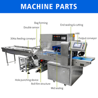 ZHIEN Máquina de Envasado Automática de Flujo Servo para Galletas, Pasteles, Dulces, Barras de Chocolate y Pan Tipo Almohada