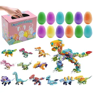 도매 부활절 파티 장식 시뮬레이션 계란 플라스틱 부활절 달걀 모듬 색상 플라스틱 부활절 바구니 계란