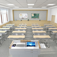 Ensemble bureau et chaise en bois moderne, écologique et doublement réglable pour les salles de classe du secondaire et des universités
