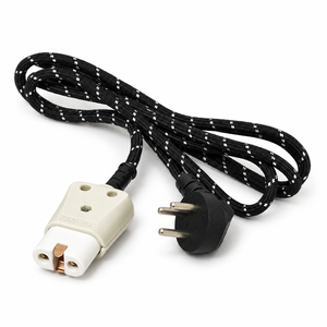 Cable de Alimentación Trenzado para Plancha Eléctrica Israel Jordan 16A 250V, Conector de Enchufe de 2 Pines - Product Image 1