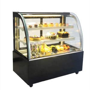 ตู้โชว์เค้กอุณหภูมิเดียวขนาดเล็กพร้อมล้อวัสดุแก้วสำหรับโชว์ขนมหวานและเค้ก - Product Image 4