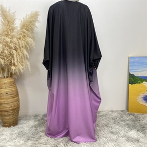 Stunning Gradient Colors Kimono batwing Sleeve Open Cardigan 5 Sizes Ombre Bisht Kimonos Dubai Abaya 6 Colors 6750# - Product Image 2