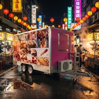 Remorque mobile à 4 roues Greenfist G-370 de 3,7 m en acier inoxydable pour hôtels, vente de snacks, bonbons, hot-dogs, personnalisable, résistante à la rouille