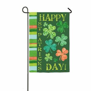 Tùy chỉnh hai mặt Irish shamrock St. Patrick củ<span class=keywords><strong>a</strong></span> ngày vườn cờ clovers 12.5 "x 18" - Product Image 1