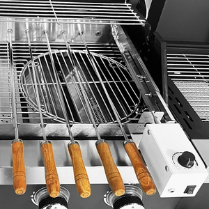 Longueur réglable Rotation Mangal Brazilian Rotisserie Spindle Shish <span class=keywords><strong>Kebab</strong></span> Barbecue Brochettes Rotisserie Grill Kit pour Gas grill - Product Image 3
