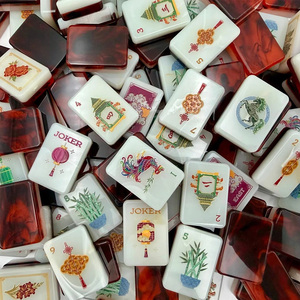 Juego de Mahjong de Acrílico Grabado con Diseño de Fuego Rojo, Lujoso y Moderno, Novedad 2026, en Oferta, Regalo para Casino y Juegos de Azar - Product Image 3