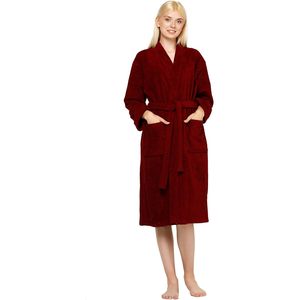 Bata de algodón de punto para hombre, manga larga, cuello en V, ropa de dormir, ropa de estar por casa, batas de baño rojas, batas unisex de longitud completa, fábrica de ropa personalizada - Product Image 6