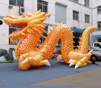 Décorations du Nouvel An chinois 2024, ballon gonflable rouge doré en forme de dragon zenith pour la publicité