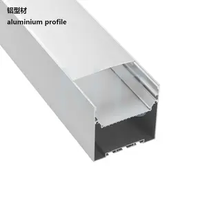 Süper geniş perfil de aluminio para tiras de led, 100mm led u kanal geniş alüminyum ışık profilleri şerit difüzör halat
