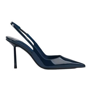 Escarpins Stilettos à Talon Haut Personnalisés, Sexy, Bout Pointu, en Cuir Verni Bleu Foncé, Taille <span class=keywords><strong>12</strong></span>, pour Femme - Product Image 1
