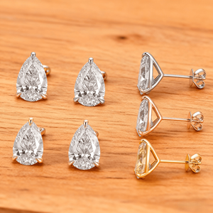1ct 2ct 4ct gi प्रमाणित लैब उउउउनिसेक्स इयररिंग्स 10k/14k/18k ठोस गुलाब सोना सेट क्रिसमस उपहार - Product Image 2