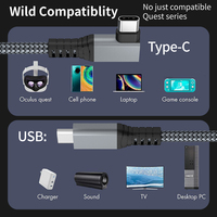 Accessoires de jeu VR 3M 5M 6M Câble de charge rapide VR Link Type C vers Type C en nylon tressé avec du cuivre pur pour ordinateur portable