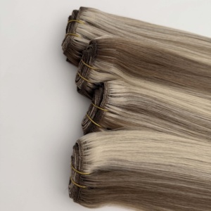 Wholesale Virgin Hair Manufacturers <b>Cheap</b> Natural Straight Blackdark Brownlight Brown Thick Machine Weft Hair <b>Extension</b> - Product Image 2