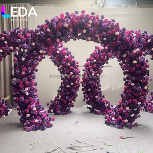 LEDA Luxury Purple Rose Floral <b>Arch</b> Wedding Backdrop Artificial Flower <b>Arch</b> Stand For Ceremony Stage <b>Decoration</b> - Product Image 6