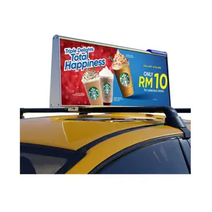 High brightness sign board P4 P5 P8 P10 walking advertising taxi top roof led display screen