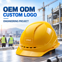 Casque de sécurité OEM ODM personnalisé avec logo, compatible ABS PPE, fourni directement par l'usine, pour travaux utilitaires