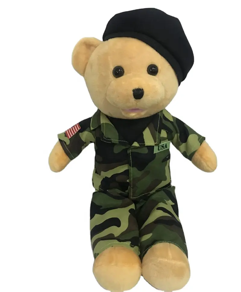 Militär polizei und Feuerwehr mann Logo Teddybären Plüschtiere Uniform Soft Dolls Navy Super Soft Teddybären Spielzeug