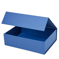 Boîte cadeau vide pliable en carton rigide noir de luxe avec logo personnalisé de qualité supérieure