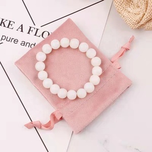 Petits sacs à cordon en velours <span class=keywords><strong>rose</strong></span> imprimés avec logo personnalisé de haute qualité pour boucle d'oreille pochette à bijoux avec ruban pochette cadeau pour <span class=keywords><strong>parfum</strong></span> - Product Image 3