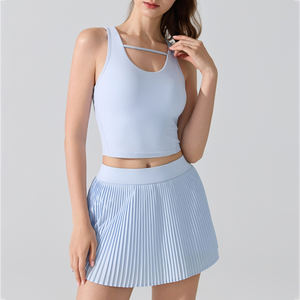 Nueva llegada verano a prueba de golpes gimnasio camiseta sin mangas chica plisada hermosa falda con bolsillo pantalones cortos baile mujeres ropa de tenis - Product Image 5