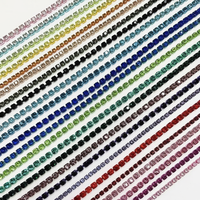 Chaîne de strass SS12 colorée en gros, garniture dense à coudre, bande de cristal pour vêtements, chaussures et sacs