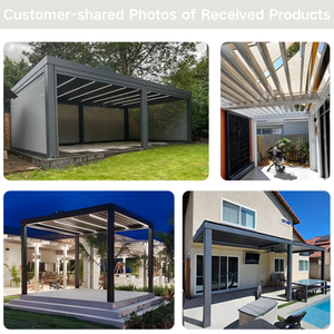 Pergola extérieure en aluminium sur mesure <span class=keywords><strong>6x3</strong></span> avec éclairage LED, design moderne, abri de voiture et couvertures de patio pour jardin d'hiver, résistantes à l'eau - Product Image 3