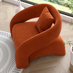 Divani in Velluto, Poltrona Singola in Legno Stile Nordico, Sedia da Ufficio in Tessuto <span class=keywords><strong>e</strong></span> Pelle, Set di Mobili di Lusso Moderni di Metà Secolo per Soggiorno - Product Image 2