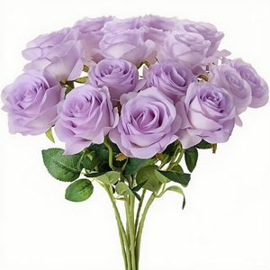 Roses artificielles blanches au toucher réel, fleurs de roses pour la décoration, fausses roses, arrangement floral, fleurs bordeaux pour la décoration de mariage - Product Image 2