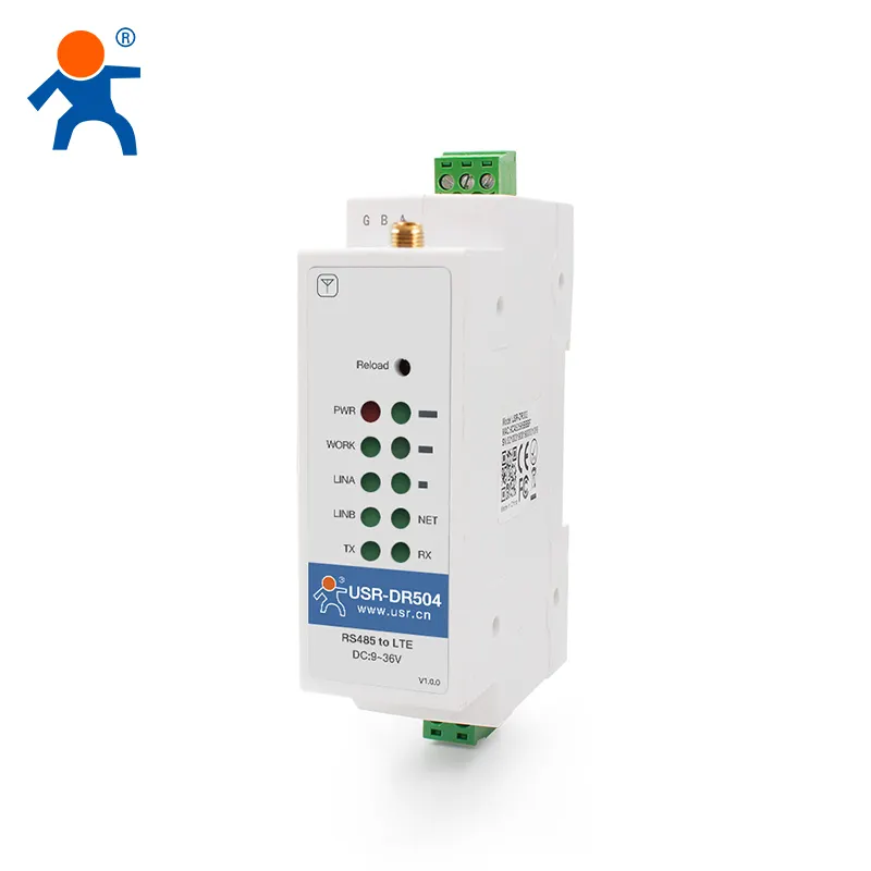 USR-DR504-AUX Din-Rail Modbus RTU vers Modbus TCP modem 4G LTE RS485 vers cellulaire 4G Modem prend en charge le serveur TCP Client