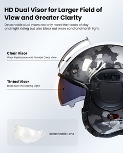 Nouveau <span class=keywords><strong>casque</strong></span> de <span class=keywords><strong>moto</strong></span> modulaire intégral vintage ILM en ABS pour adultes hommes, ATV, UTV, motoneige, avec mentonnière réversible à 180°, homologué DOT - Product Image 4