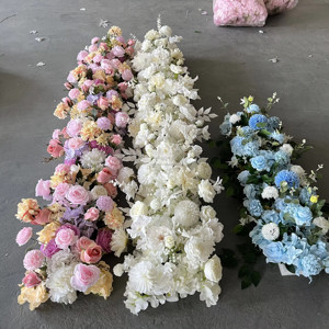 Corredor de flores artificiales al por mayor, decoración de flores de Isla de seda, camino de flores para bodas, camino de mesa, decoración de eventos - Product Image 4